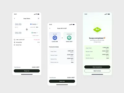 Payvexx - DeFi Mobile App Swap Feature b2b clean crypto app crypto exchange cryptocurrency defi investment ios app minimalist mobile app mobile banking modern product design professional saas startup ui design uiux