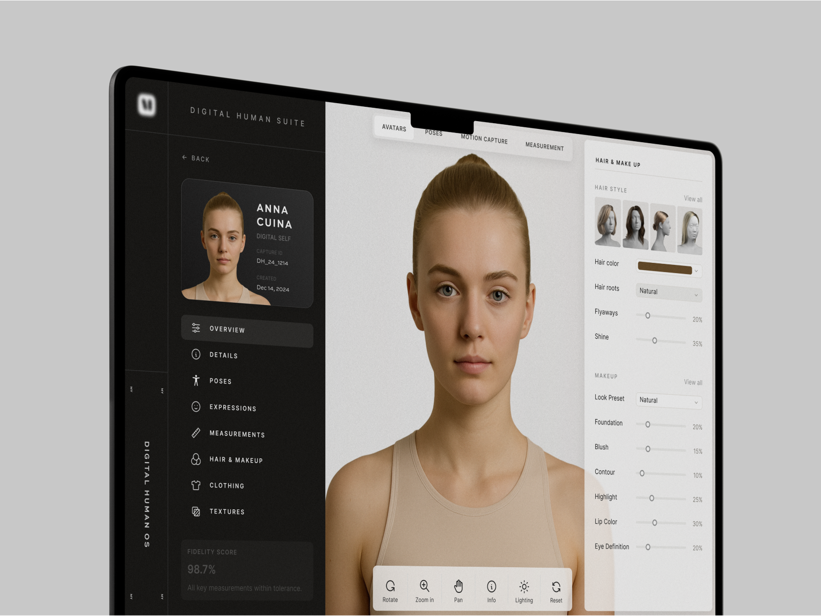 Digital Human Dashboard Avatar