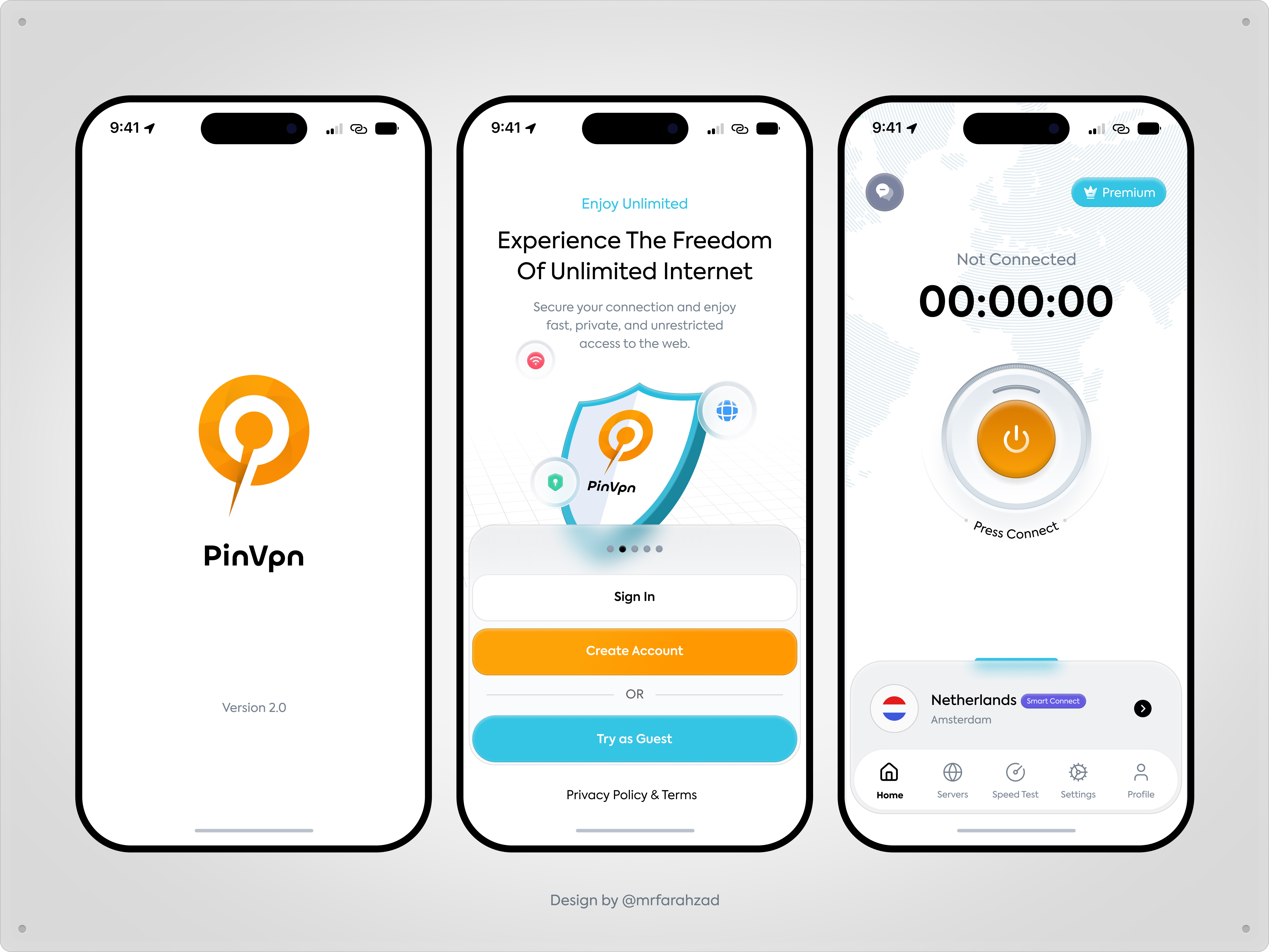 📍 PinVpn - Modern VPN Mobile App UI Design app connect design glass minimal mobile modern network onboarding security servers trend ui uidesign uiux vpn