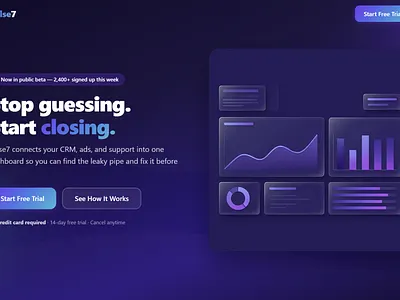 Pulse7 — Analytics That Close Deals home page homepage landing landing page landingpage webdesign website