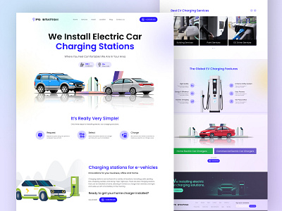 Install Electric Car Charging Stations animation branding clean concept design e car electric car graphic design illustration install logo tesla ui uiux ux vector website