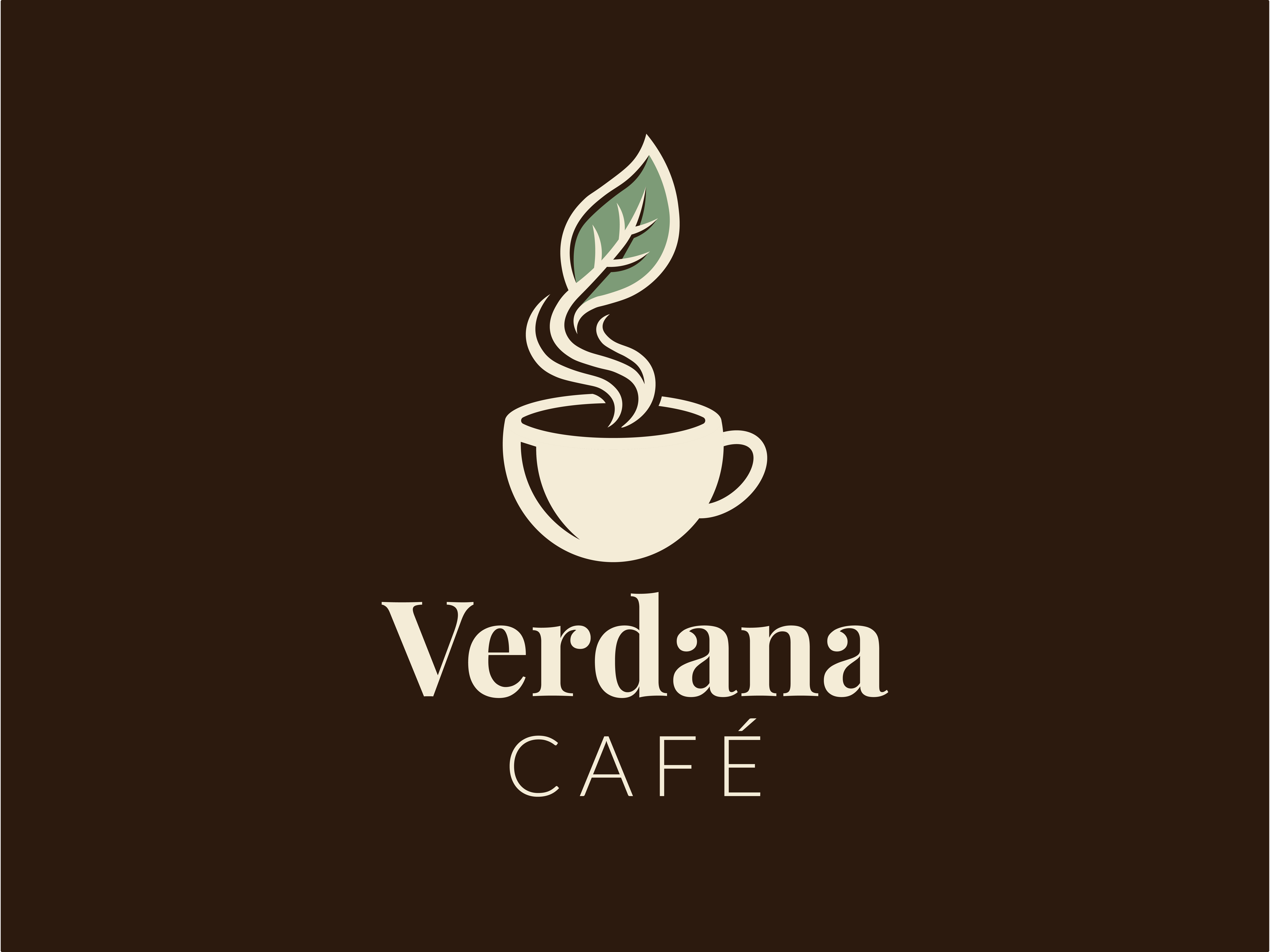 Verdana Café Logo Design | Premium Coffee Branding brand identity branding cafe logo coffee branding coffee cup logo coffee logo coffee shop branding creative logo graphic design leaf logo logo design luxury cafe minimal branding minimal logo modern logo organic cafe organic logo premium branding restaurant branding visual identity