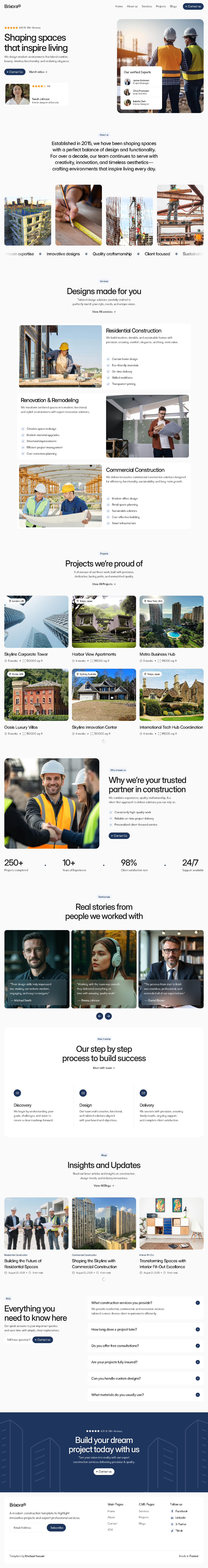 Bloccap – Modern Construction & Architecture Website Design framer landingpagedesign uxdesign web design website