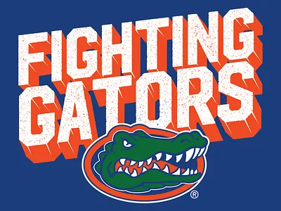 Florida Gators: Fighting Gators apparel badge branding design florida graphic graphic design illustration logo ncaa path type vector