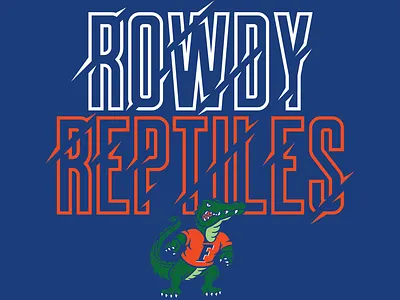 Florida Gators: Rowdy Reptiles apparel badge branding design florida graphic graphic design illustration logo ncaa patch type vector