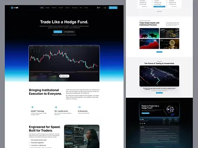 Trading website - Animation ai ai trading animation broker crypto crypto trading finance fintech forex landing page online trading prop trading saas startup stocks trade trading trading platform uiux web
