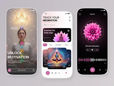 Zen Meditation App Design Concept app app design branding fitness fitness app icon logo meditation meditation app mobile mobile app mobile app design typography ui design web web3 workout workout apps yoga yoga app