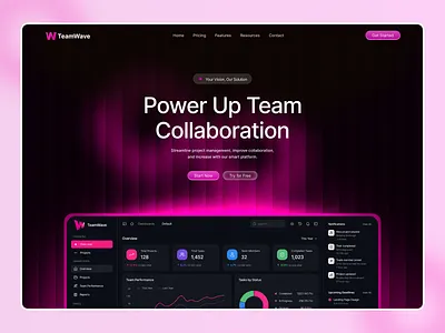 Team Collaboration SaaS Hero Section Design collaboration interface product saas saas web design service startup ui ui ux dashboard ux