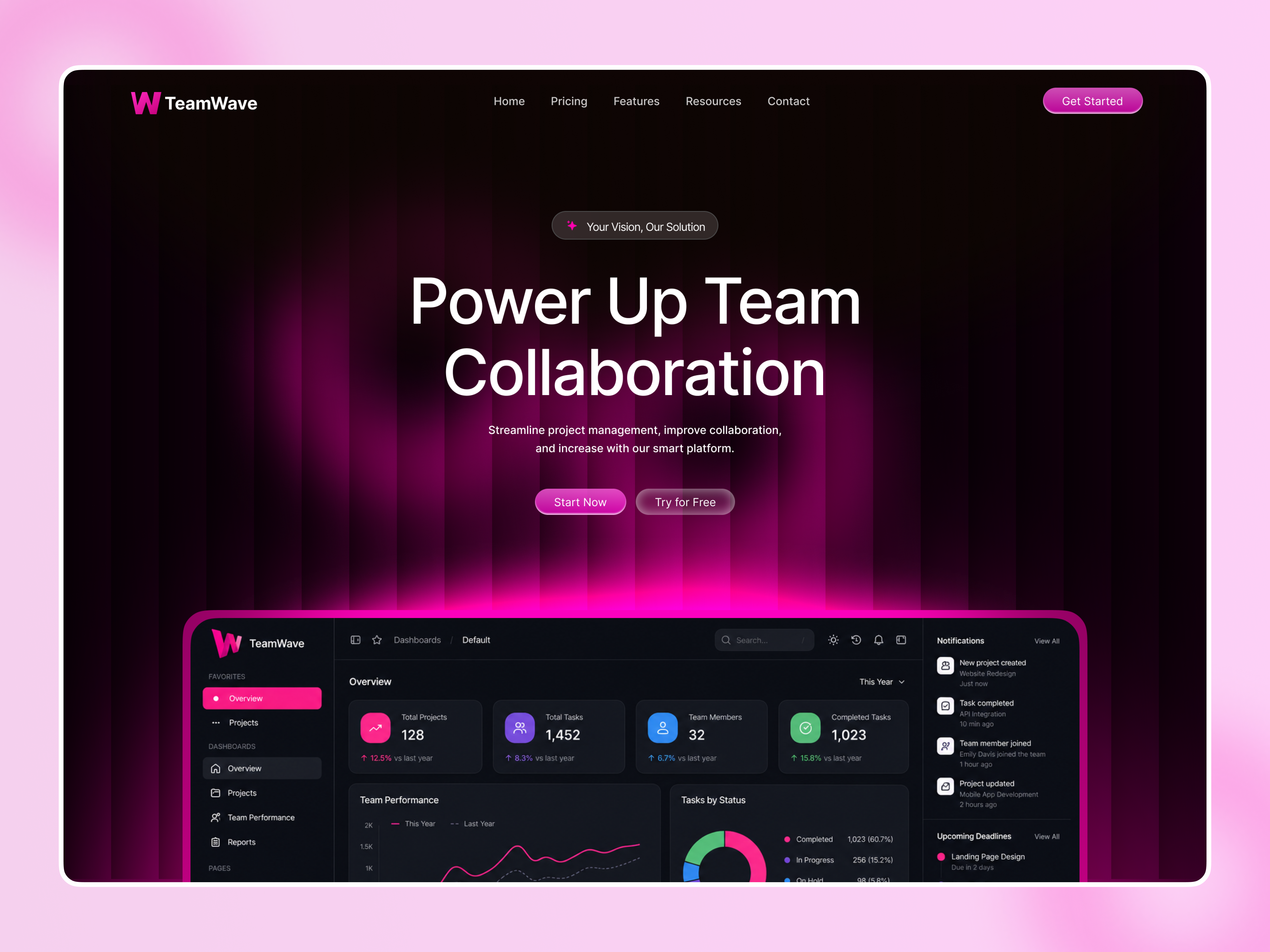 Team Collaboration SaaS Hero Section Design