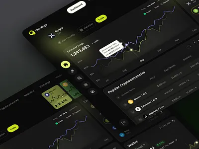 Crypto Dashboard UI — Trading Analytics Web App Design crypto app crypto dashboard crypto web3 app product design web app design web design web3 website