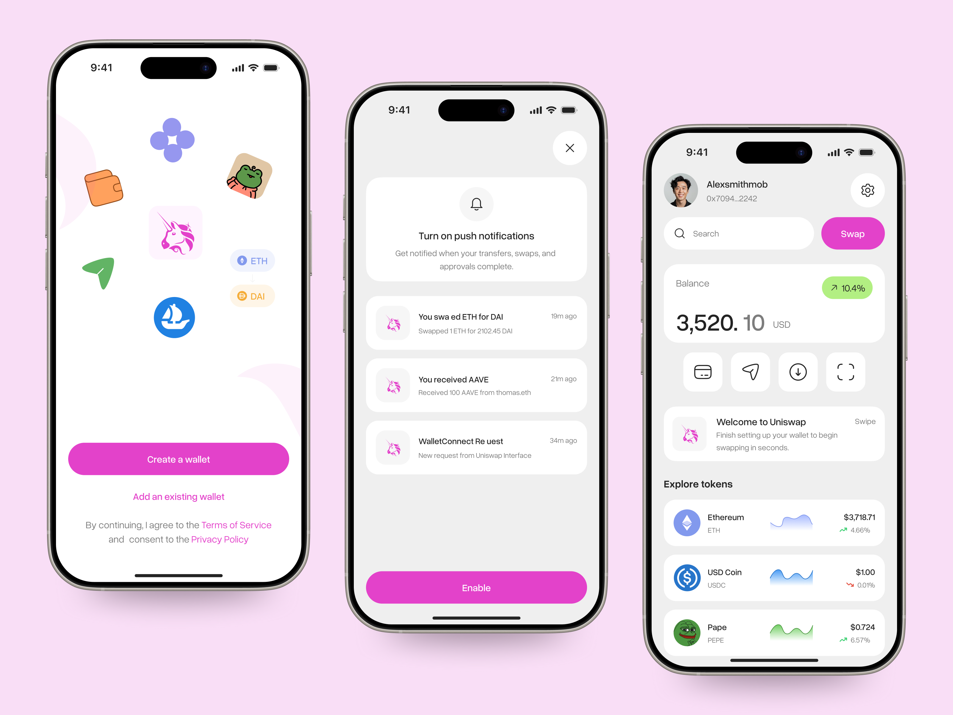 Crypto Wallet Mobile App — Web3 & DeFi Wallet UI Design