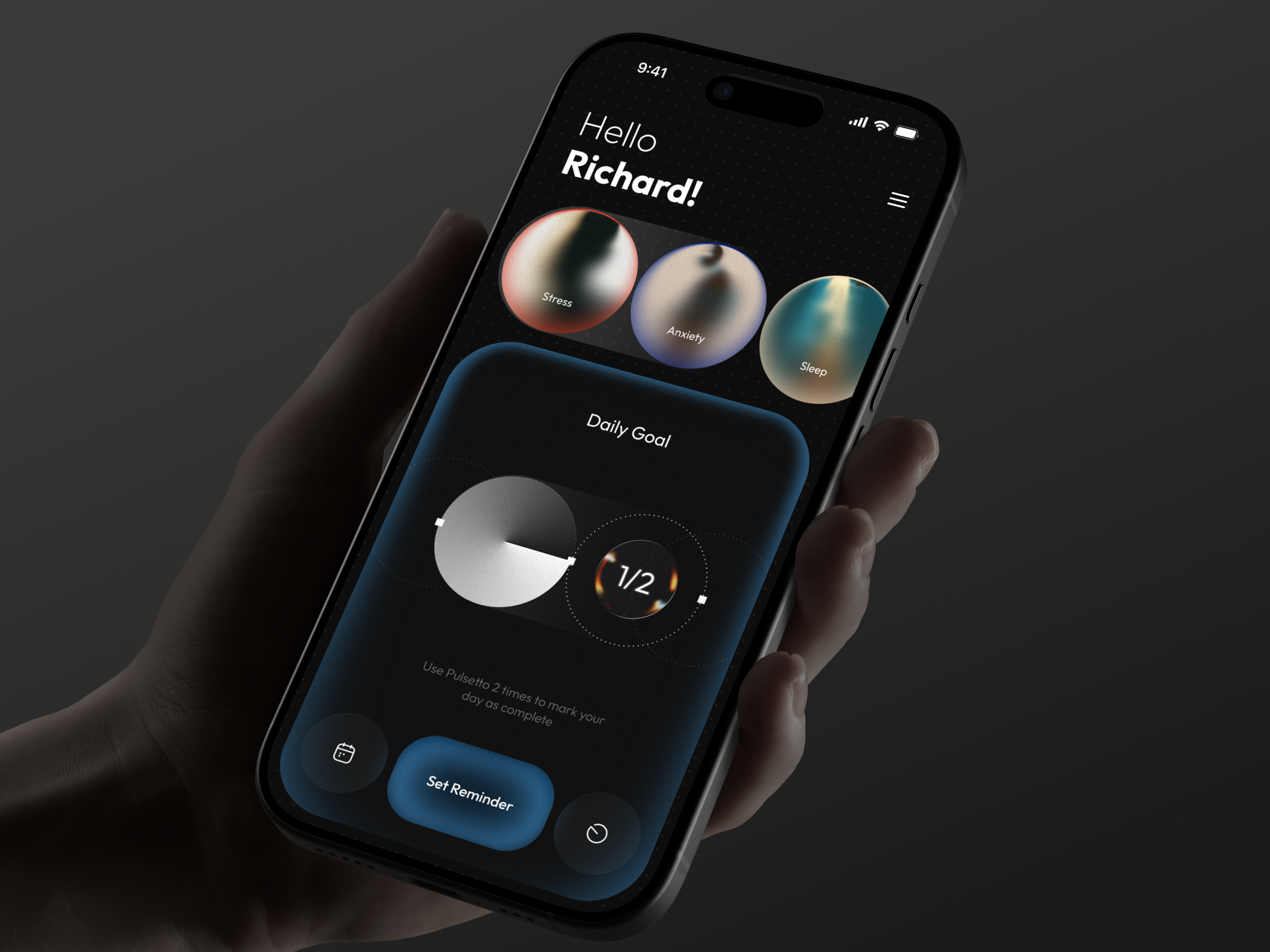 Pulsetto Mobile – Health Tracking App UI