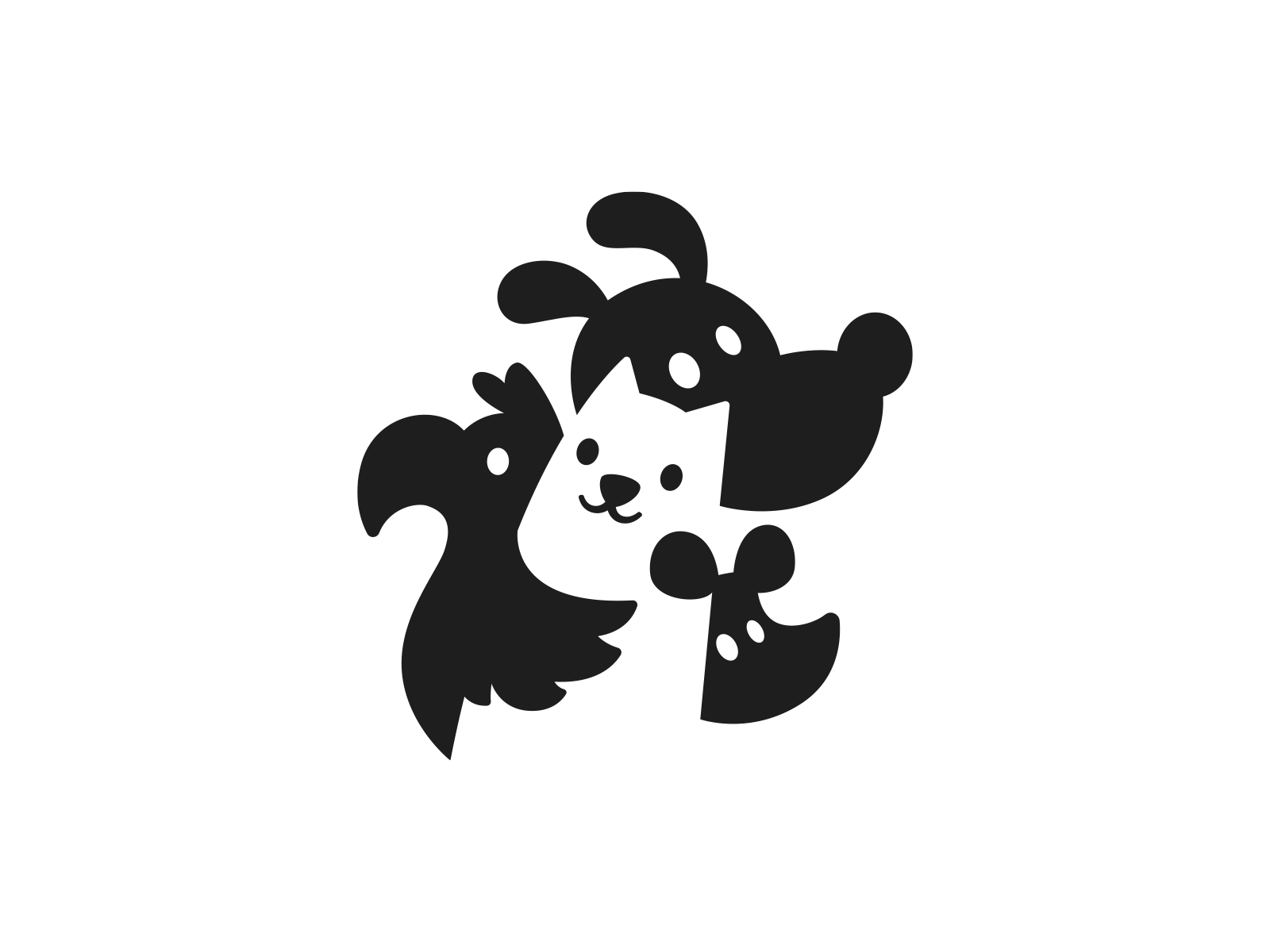 Pets logo animal logo brand brand design brand designer branding branding design branding designer cat dog logo logo design logo designer logotype mouse negative space negative space logo parrot pet pet logo pets logo