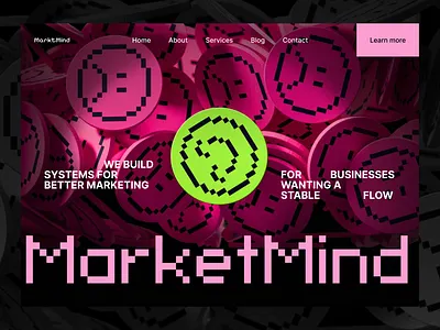 Bold Agency Web Design — Pixel Type & 3D Objects 3ddesign agencydesign boldui brandidentity branding colorful creativedirection darkui editorial figma graphicdesign herodesign landingpage marketingdesign neondesign pixeldesign typography ui ux webdesign