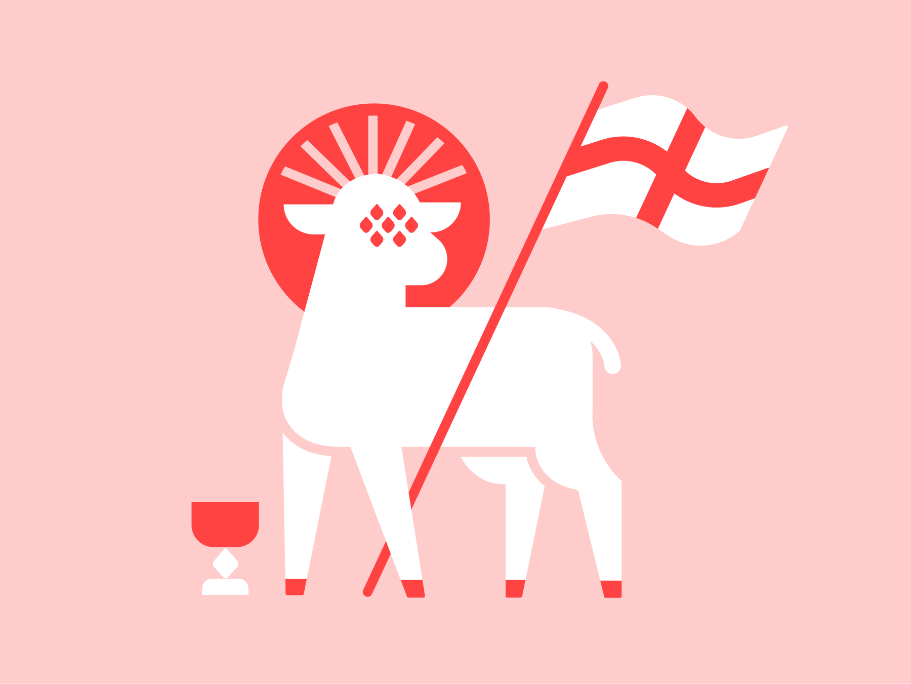 Lamb of God badge design chalice icon christian art church branding easter easter icon elemental folk faith flat vector geometric illustration graphic asset lamb of god logo system minimalist vector modern heraldry sacred geometry spot illustration st george cross ui vector badge