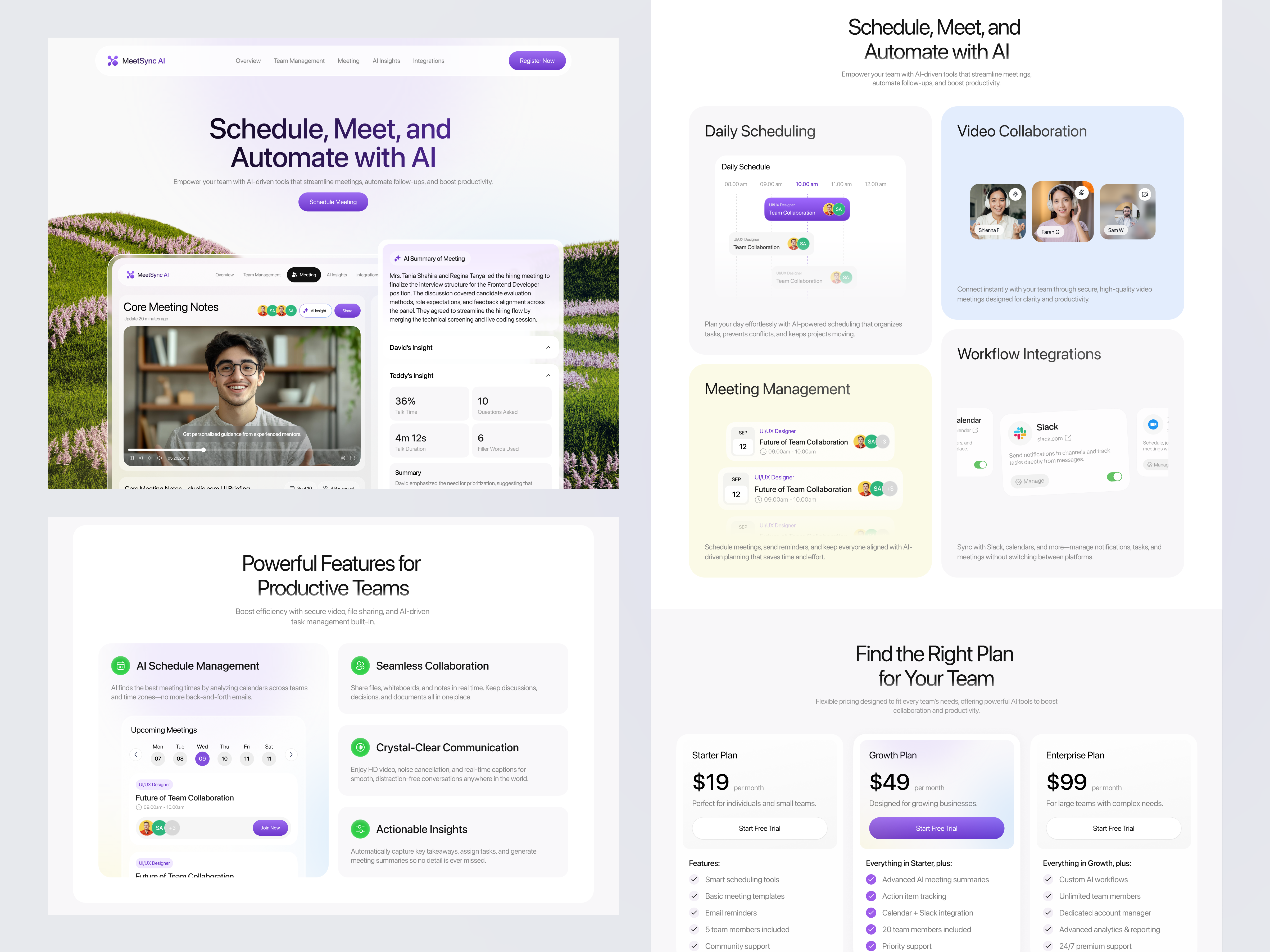 AI Meeting Automation – UX UI Design
