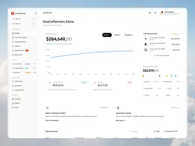 Fintech Dashboard UI dashboard finance fintech minimal product design saas ui ux