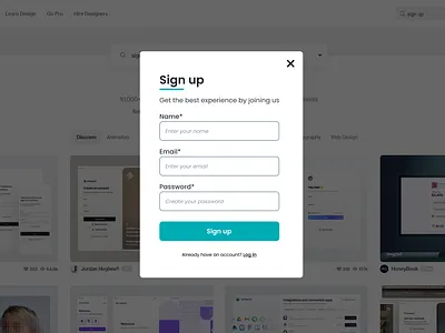 #1 - Sign Up modal dailyui day1 figma modal signup ui