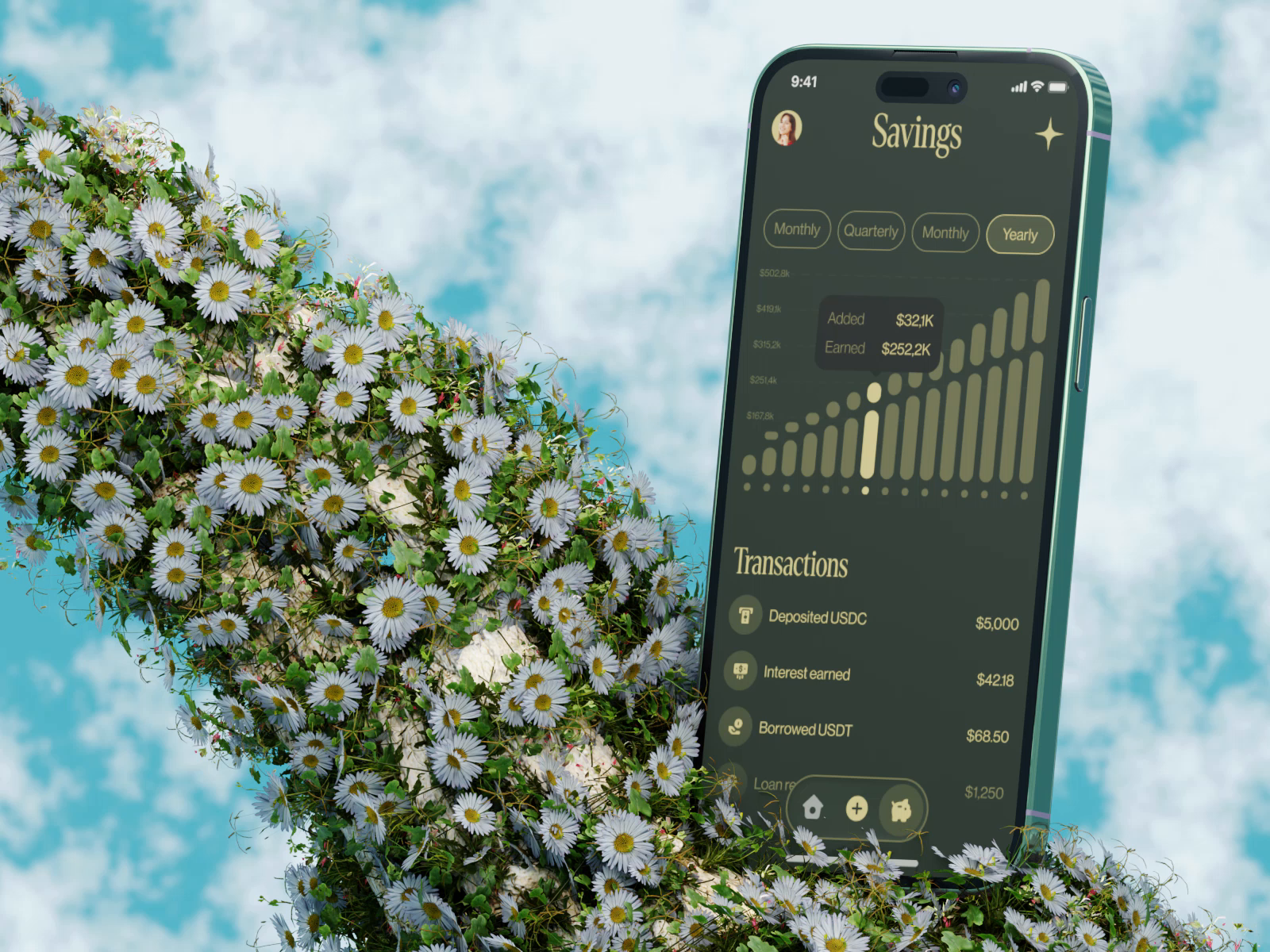 Blooming Finance — DeFi Savings App Concept