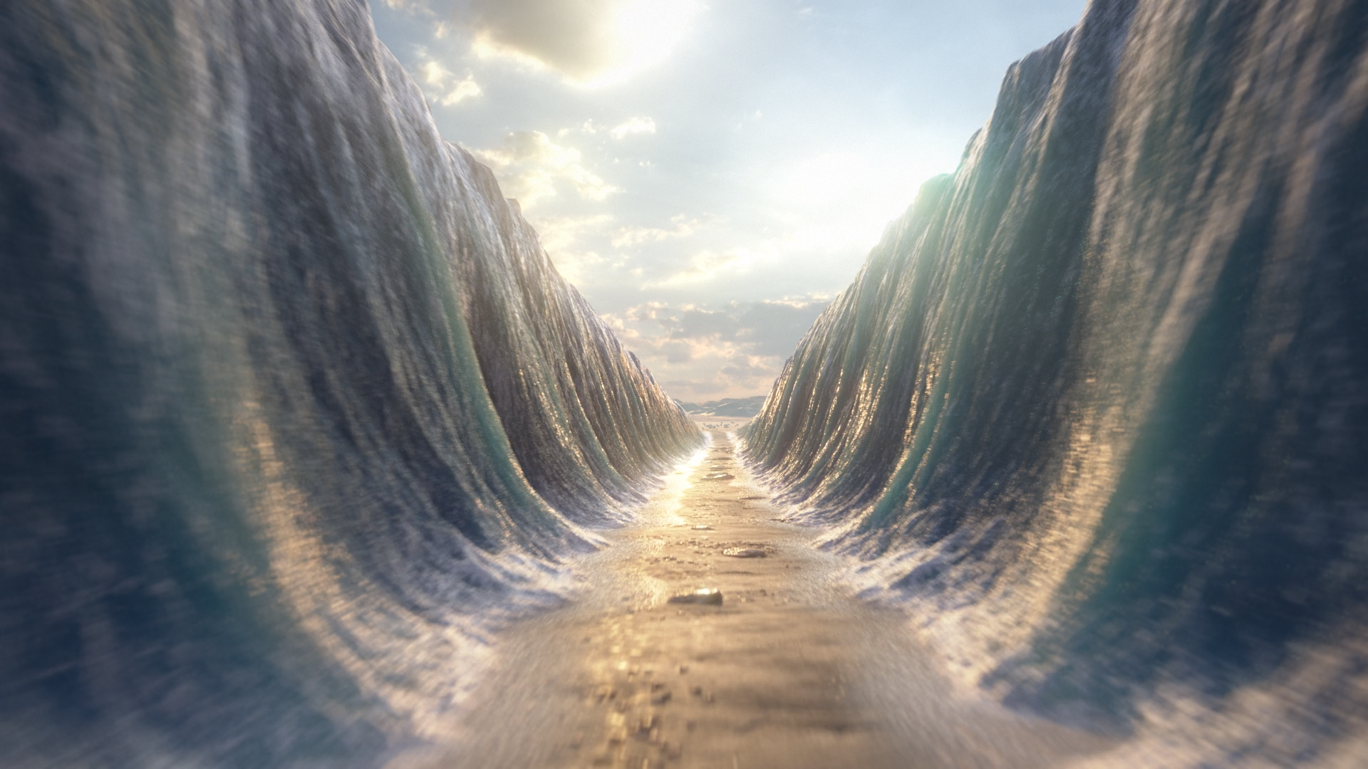 Sea Parting Miracle 3d animation 3d animation branding graphic design motion graphics