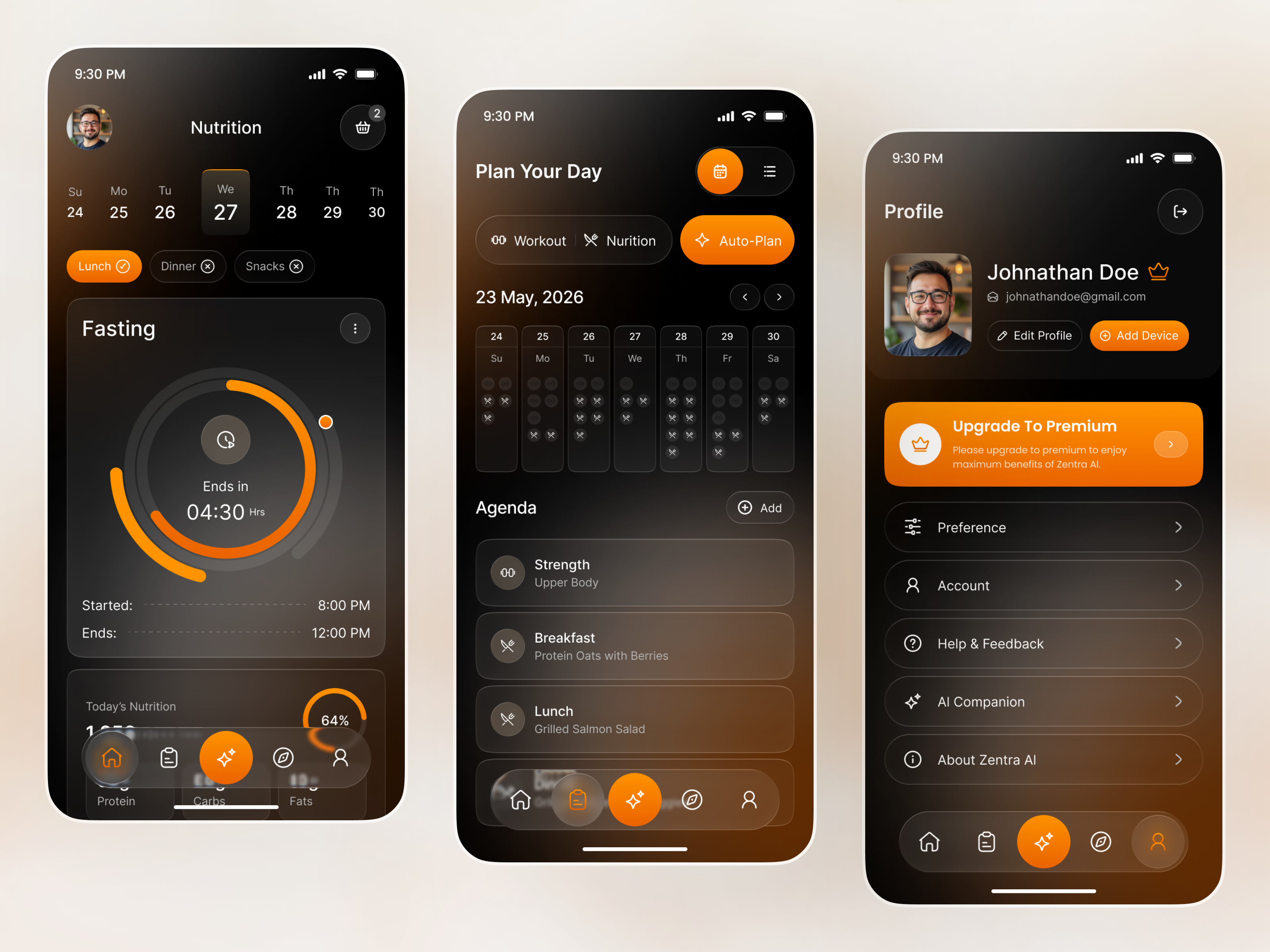 AI Healthy Lifestyle Management Mobile App Design