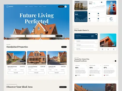 Real Estate Website Design UI/UX home page landing page luxury website pixelean premium property property property booking property listing property listing interface property website reale state realestate services realestatewebsite sahin mia uidesign uiux webdesign website design