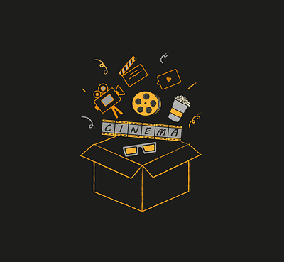 The cinema box design graphic design illustration ui