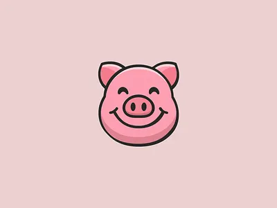 Happy pig graphic design illustration vector