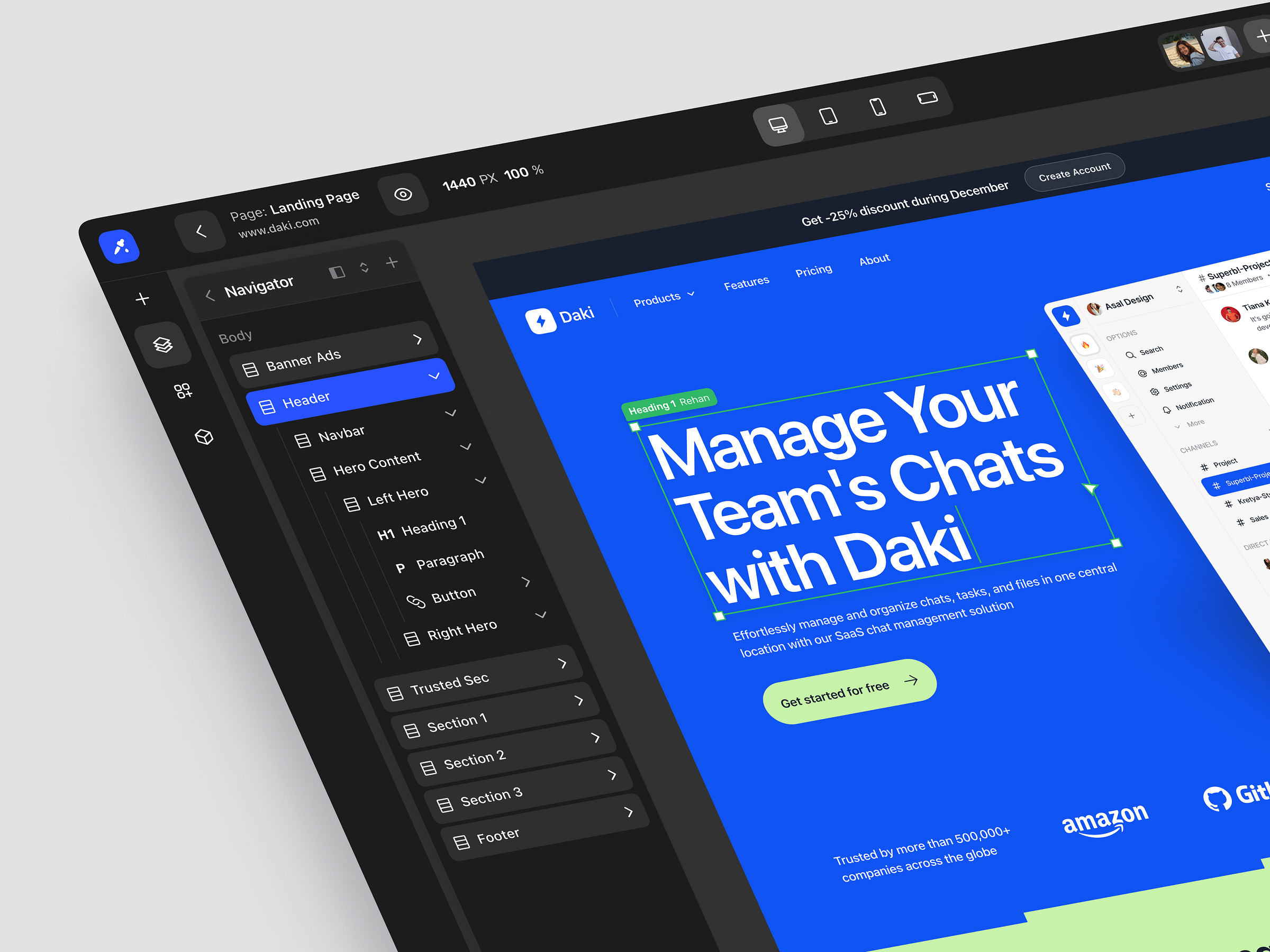 Temflow No Code  Builder Dark Mode by Asal Design for Kretya
