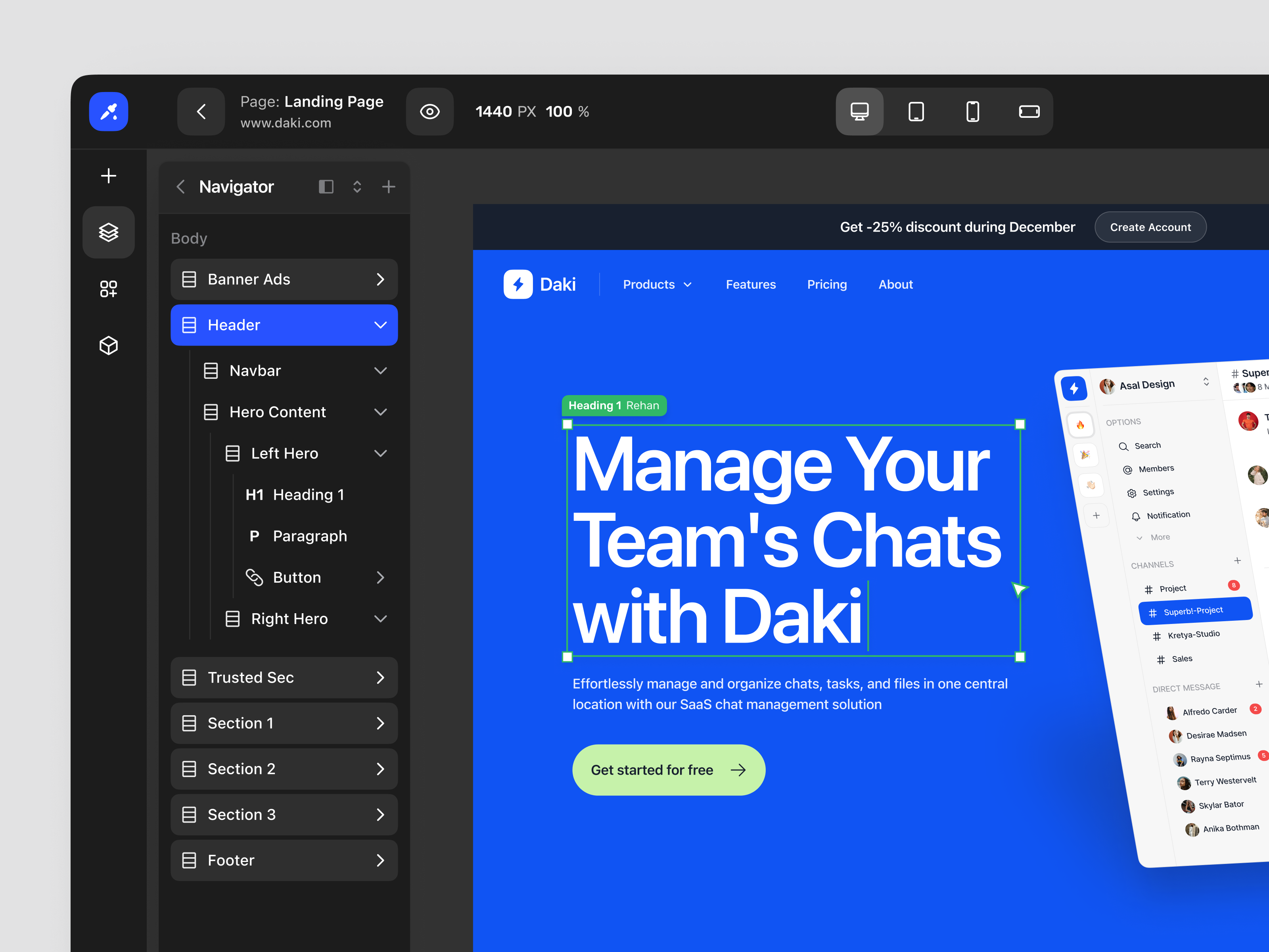 Temflow No Code  Builder Dark Mode by Asal Design for Kretya