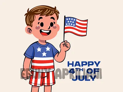 Boy with American Flag america american celebration democracy diverse festive fireworks flags holiday independence independent july nation national patriotic patriotism state unity us usa