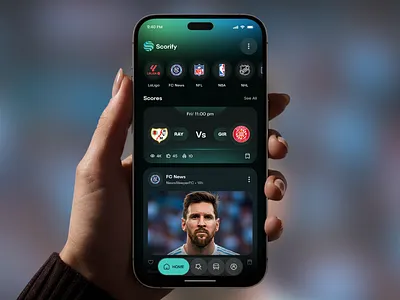 Sports Streaming & Live Score Mobile App UI app app redesign design fantasy sports football football app glassmorphism live score app live sports scoreboard ui soccer app sports app sports app redesign sports dashboard sports news sports streaming ui web