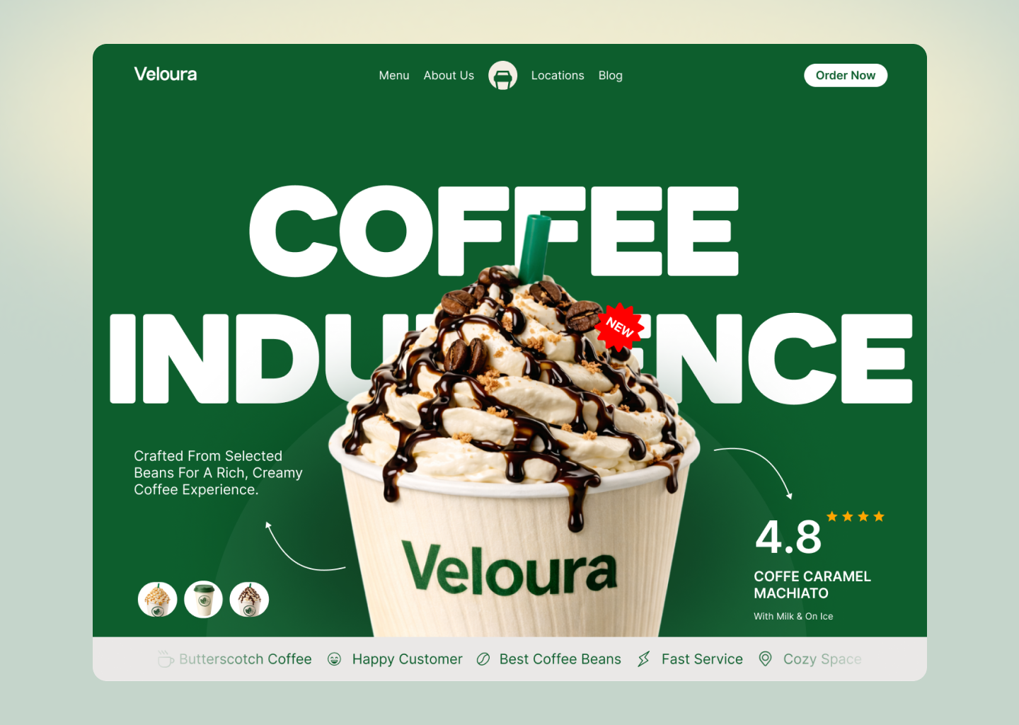 Veloura - Coffee Shop design figma illustration landing page ui