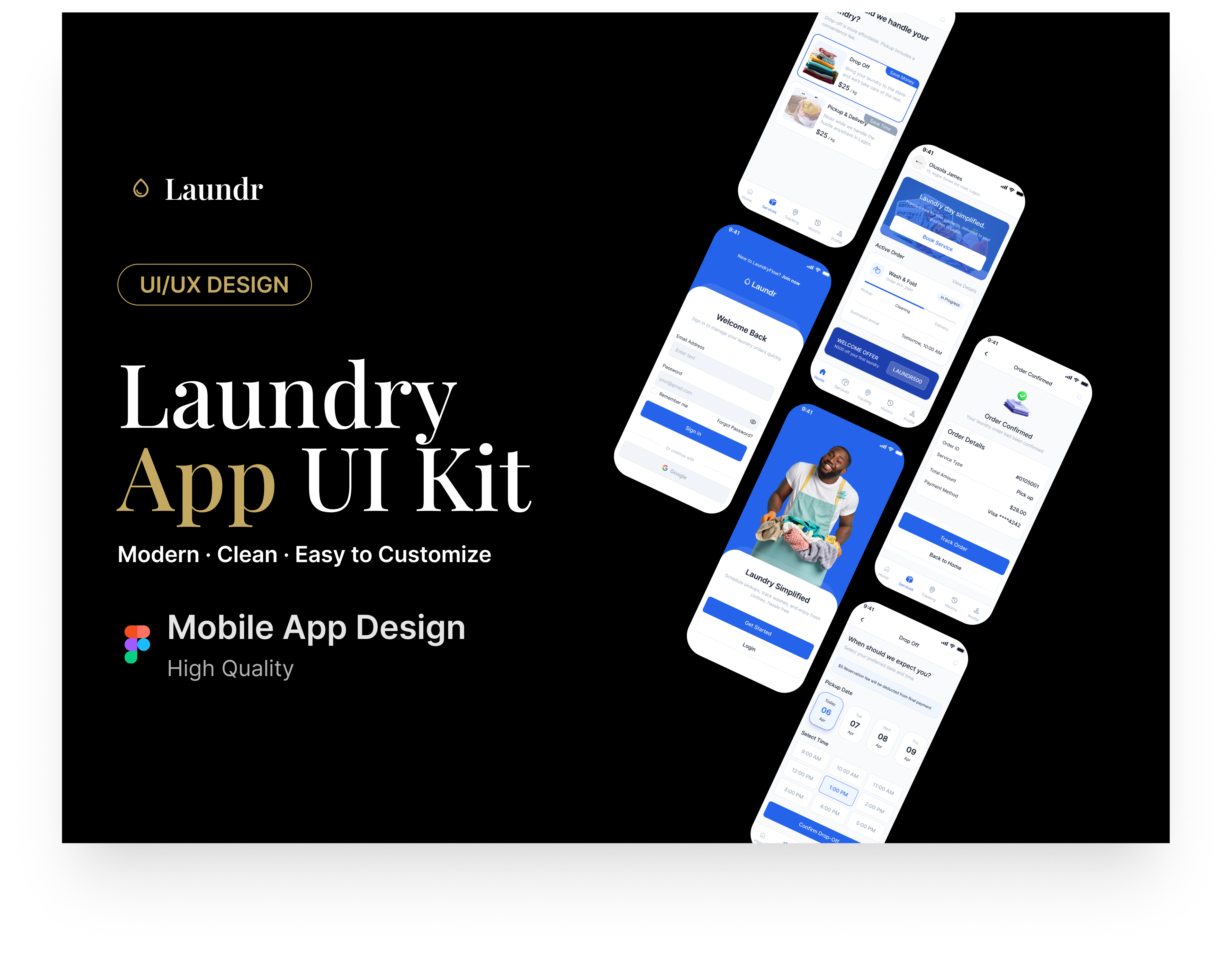 Modern Laundry Service App Design app design booking app case study delivery app design system figma laundry app laundry service mobile app design mobile ui mobile ux on demand service product design responsive design service app startup app tracking system ui ux user experience user interface