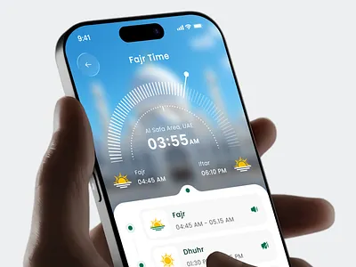 Islamic Prayer Schedule App Concept azan app daily prayer app islamic mobile app mobile mobile app muslim app prayer prayer app prayer reminder reminder salah tracker spiritual app time tracker app