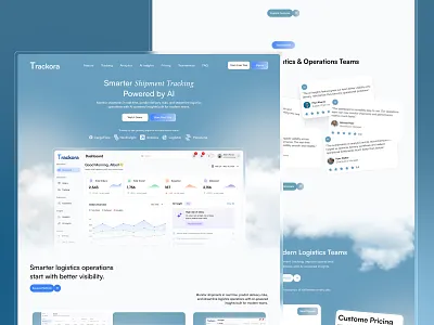 Trackora — AI-Powered Order Tracking SaaS figma landing page order tracking order tracking dashboard saas saas landing page saas landing page design saas product saas product design ui ui design ui designer uiux uiux design uiux designer ux ux design ux designer