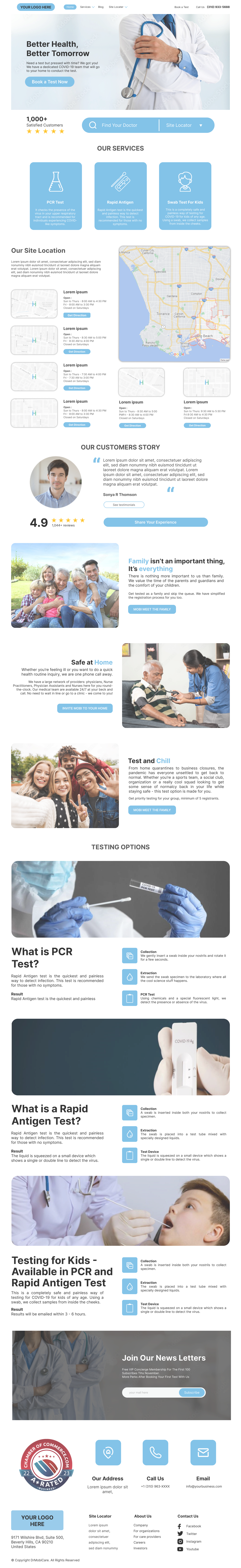 Web Page Design for Medical Services mobile design ui uiux design ux web design