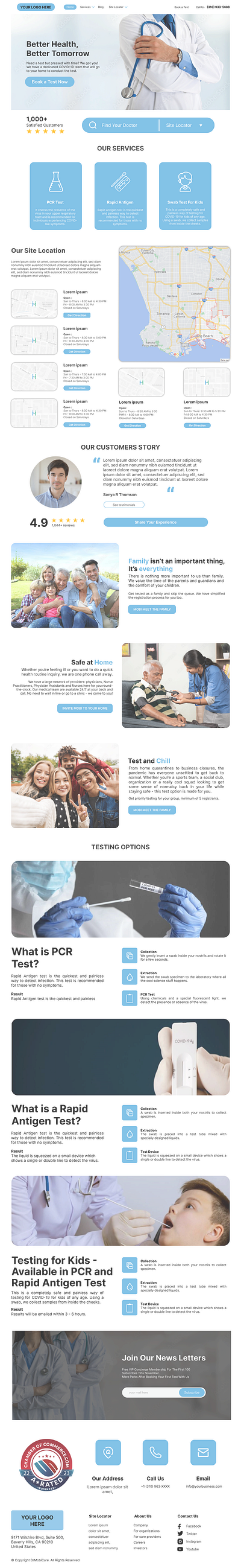 Web Page Design for Medical Services mobile design ui uiux design ux web design