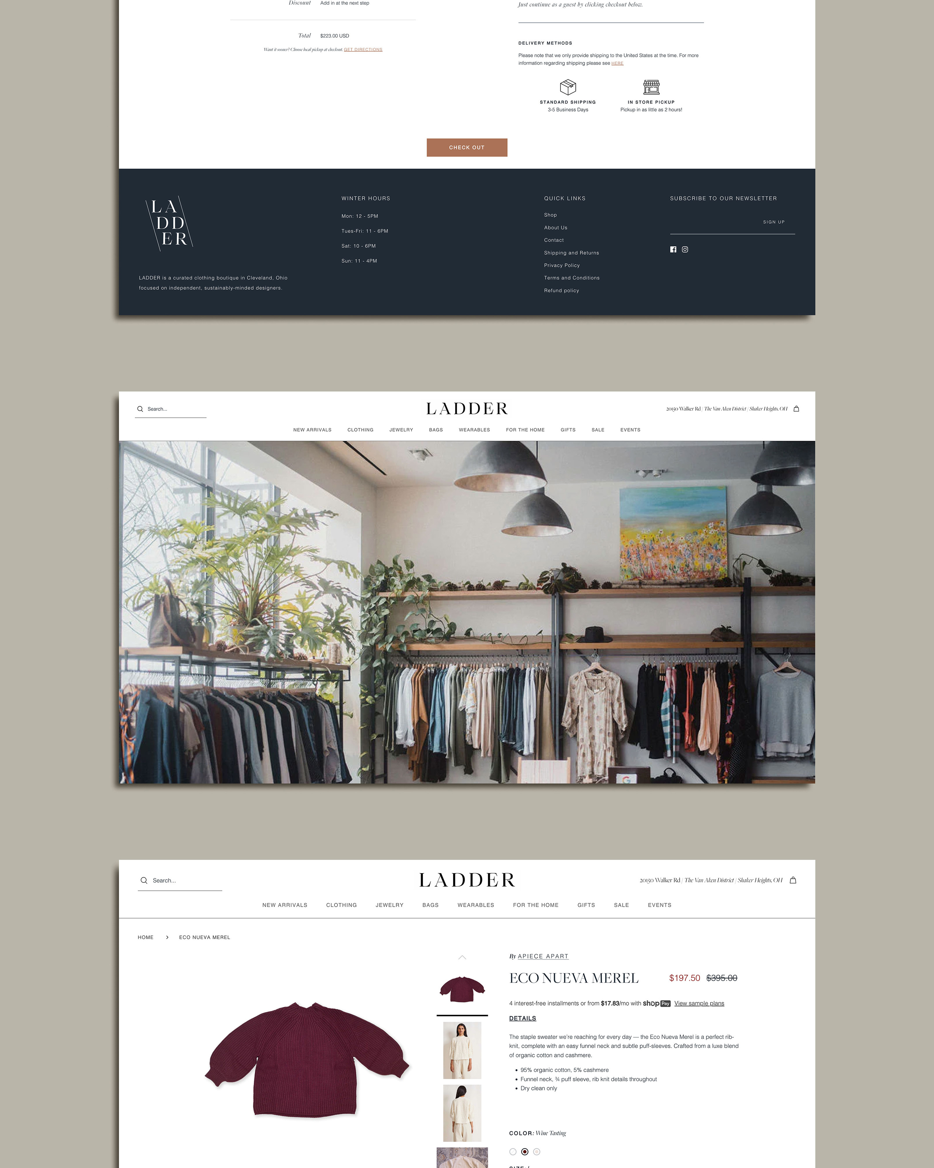 Ladder / Cleveland boutique ecommerce retail shopify shopify theme ui ux ux design ux development web design web development