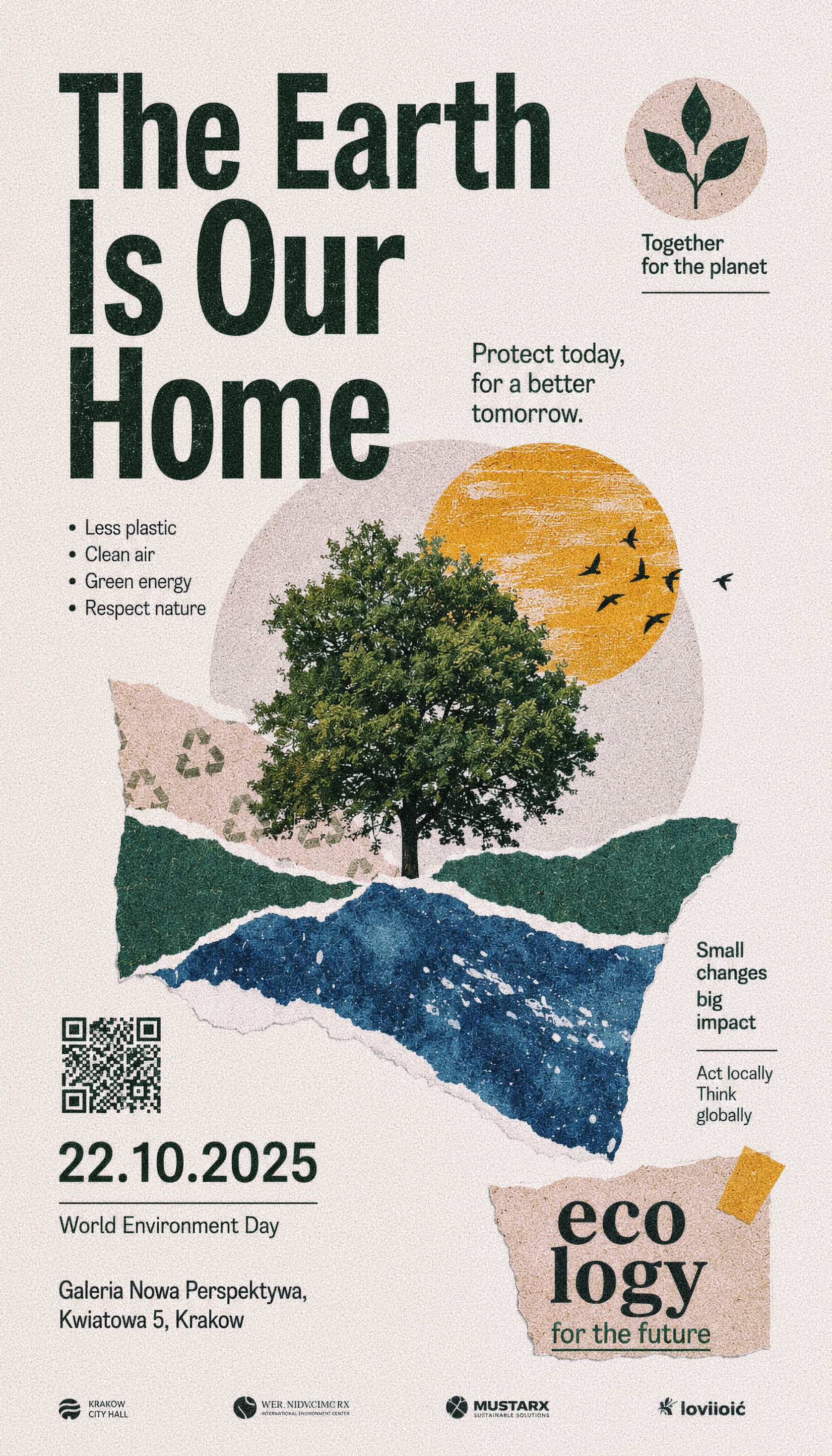 poster THE EARTH IS OUR HOME branding design dribbble graphic design illustration poster typography