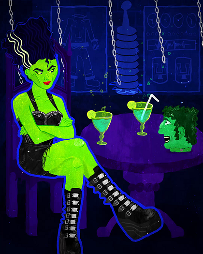 Frankenstein Bride 💚⚡Illustration / Animation ⚡💚