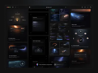 Dark Bento UI Kit — Figma Components for SaaS, AI & Landing Page dashboard dashboard design design figma graphic design product design ui