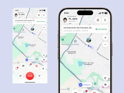SOS Shield – Emergency Response Location App emergency app emergency help emergency sos tracking family safety app family tracking family tracking app gps tracking guardian app ios interaction design live location location training mobile app mobile app design real time location safety app safety app design smart safety tracker time alert tracking app web