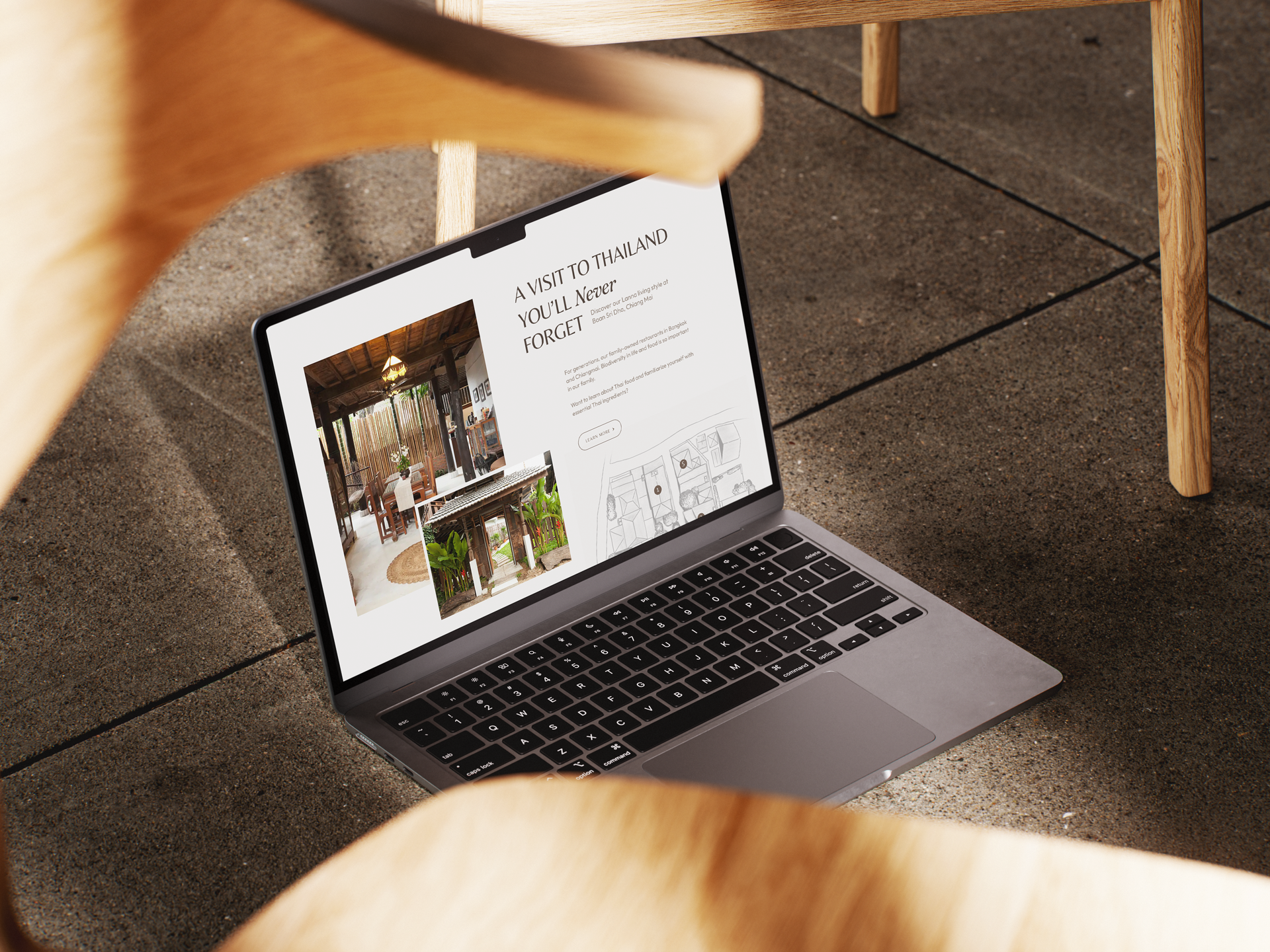 Baan Sri Dha – Website Design Mockup hospitality illustration typography ui ui design website design