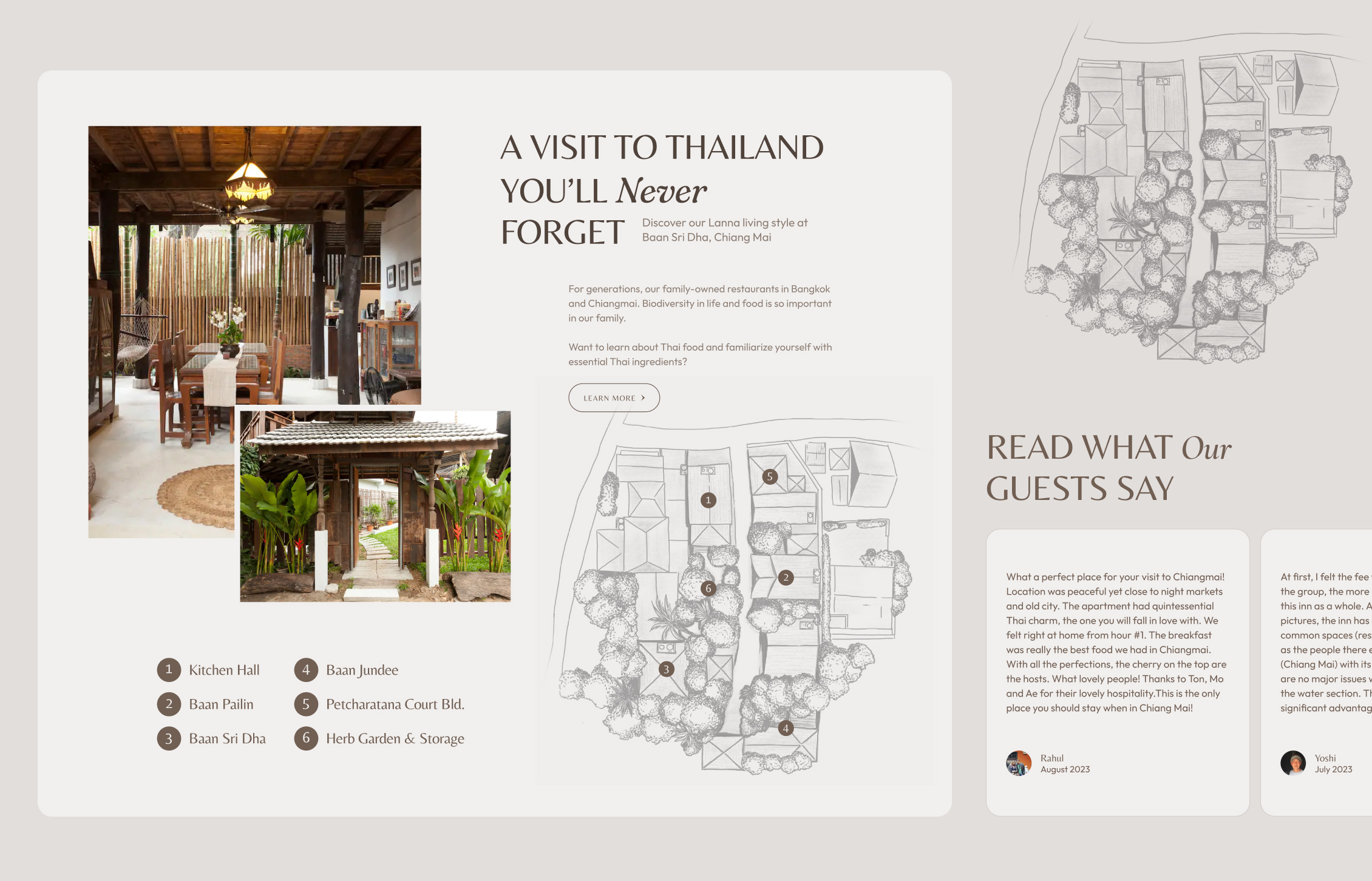 Baan Sri Dha – Property Map Section branding graphic design hospitality illustration ui website design