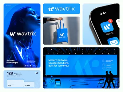 Wavtrix Software & IT Branding app icon bento design bold branding brand guideline brand identity brand identity expert brand system branding illustration it logo logo logo design logo for tech opiik studio product branding software company branding software company logo tech branding tech logo visual identity