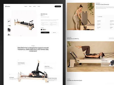 Lefore — Minimalist Gym Equipment Ecommerce Website Product Page ecommerce elegant grid layout landing page lifestyle website luxury minimalist minimalist website modern website pilates product detail product page shopify ui ui design web design website website design wellness wellness brand