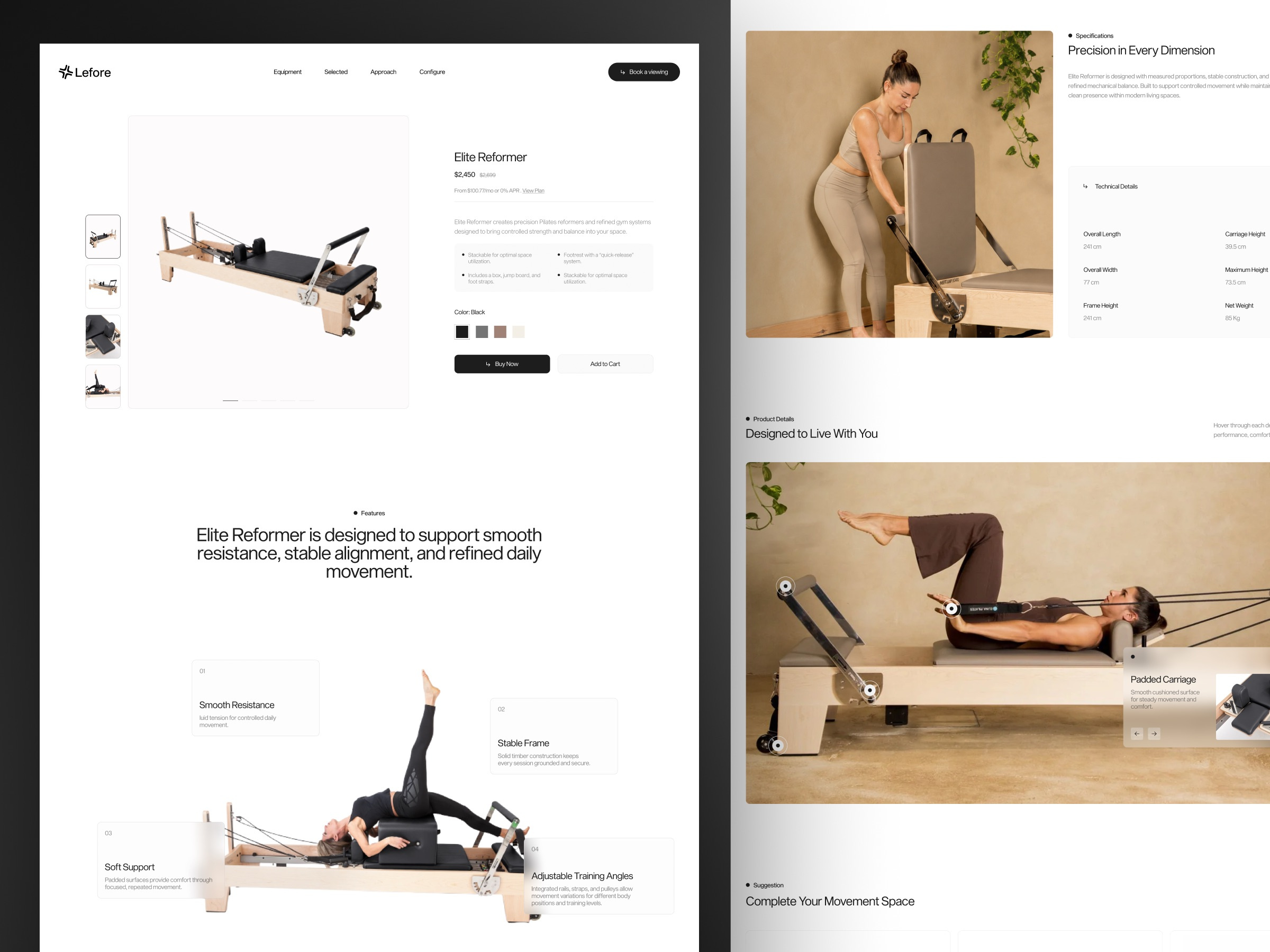 Lefore — Minimalist Gym Equipment Ecommerce Website Product Page