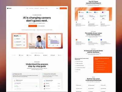 PivotQ - AI Career Consultation Platform ai assistant ai career application design interface landing page landing page design learning platform modern landing page modern website product design responsive landing page saas design saas landing page saas website startup ui wavespace web design website design website ui