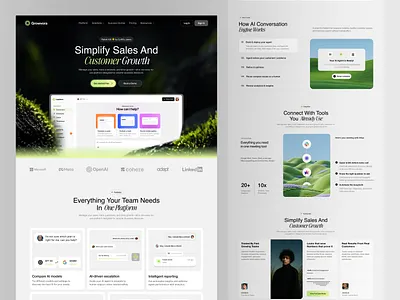 Growvora Conversion-Focused SaaS Full Landing ai ai saas conversion dashboard ui digital product figma interface minimal modern website product design saas saas ai saas design startup ui ui design ux ux design visual website design